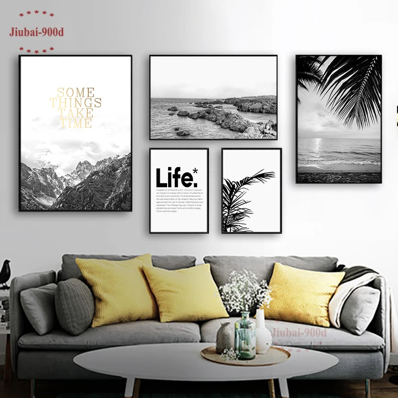 900D Modular Pictures Canvas Painting Landscape Wall For Living Room Nordic Scenery Photography BW007 | Дом и сад