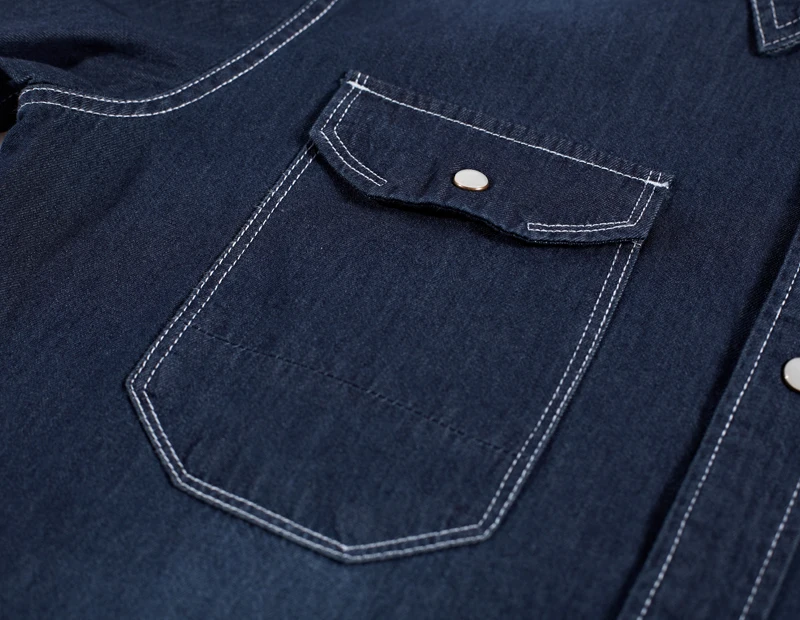 Осенняя мужская джинсовая рубашка джинсовые рубашки 4XL Slim Fit с длинным рукавом