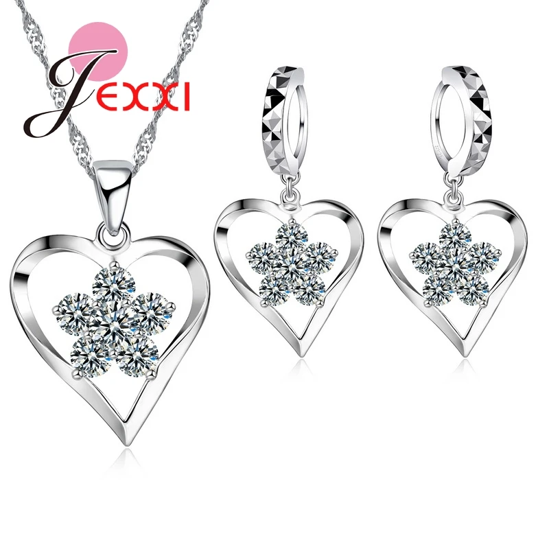 Женский ювелирный комплект из колье и серёг серебра 925 пробы|jewelry sets|set 925set women |