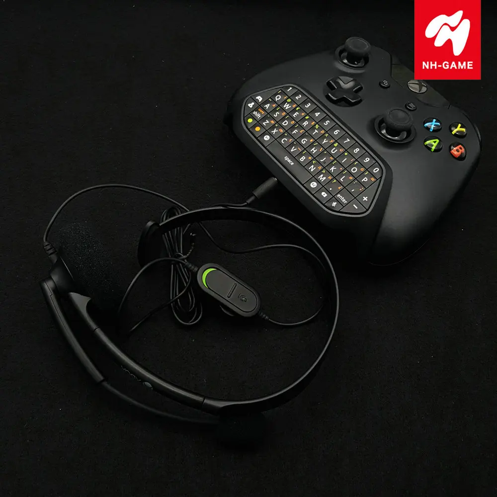headset -Keyboard Для xbox One беспроводной Контроллер Chatpad сообщение клавиатура+ для xbox ONE S чат гарнитура наушники - Цвет: headset -Keyboard