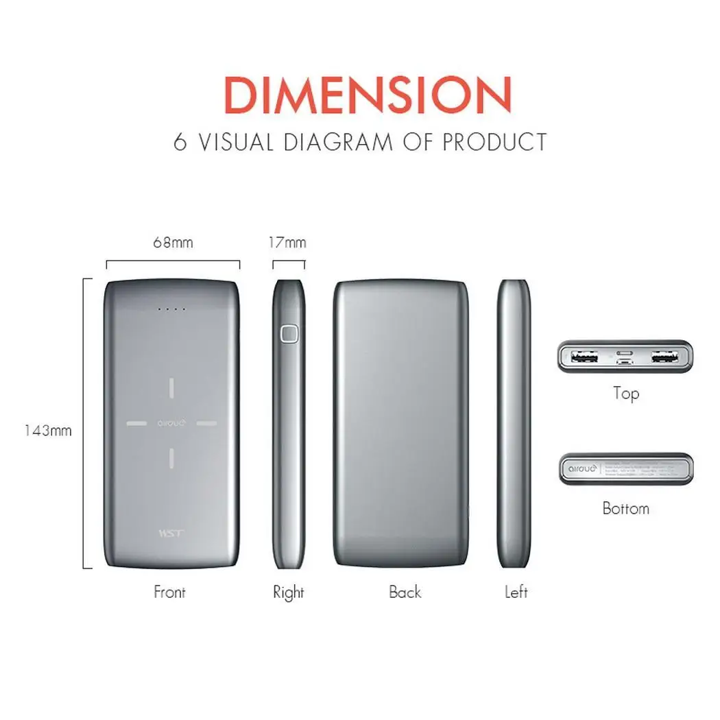 10000 мАч портативный двойной USB выход беспроводной Банк питания | Мобильные