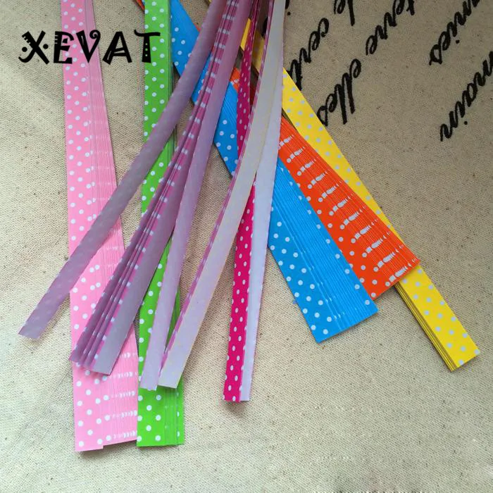 Светящиеся бумажные звёзды в горошек яркие цвета узор виде сердца складные