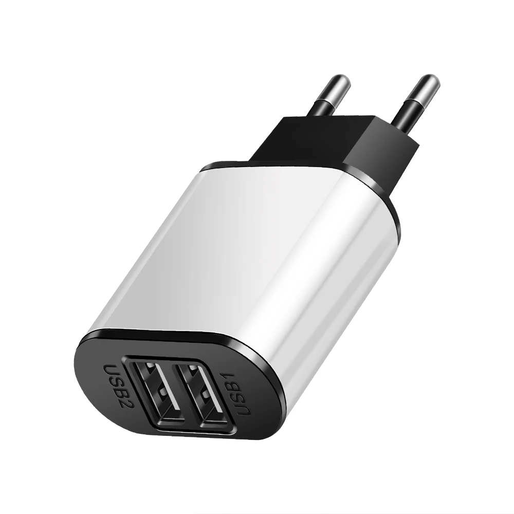 2 USB зарядное устройство 5 В 2 а EU штепсельный адаптер настенное зарядное устройство для мобильного телефона портативный зарядный микро кабель для samsung Xiaomi зарядка планшета - Тип штекера: Black White Charger