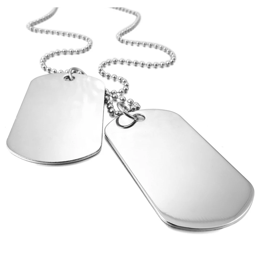 Сплав подвески ожерелья серебряная Двойная Цепочка Dog Tag пластина армейский из