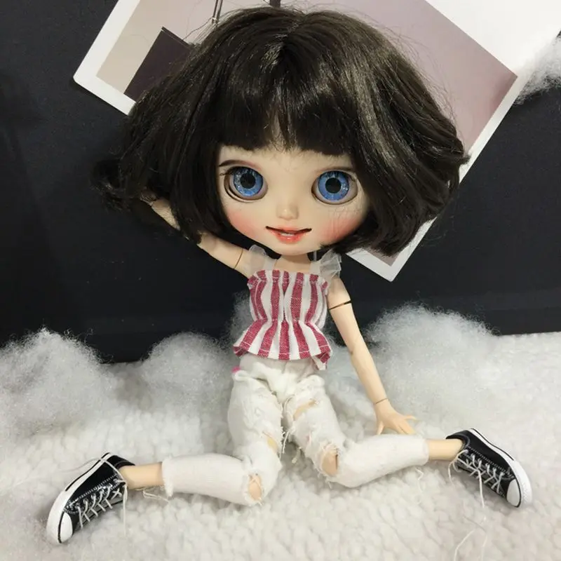 2 шт./компл. 1/6 Одежда для кукол топ Blyth в западном стиле + джинсы Azone Licca брюки кукла