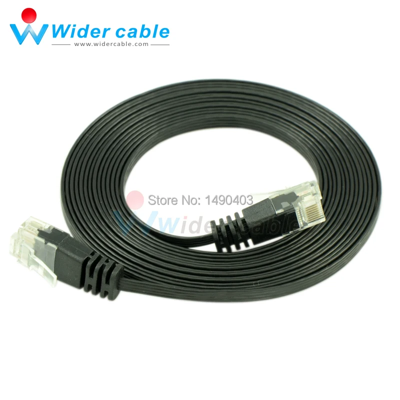 

Free Shipping Black Color Passed Fluke Lan Network Patch Cord 8P8C Flat CAT6 Copper Cable 1.1mm thickness 3m