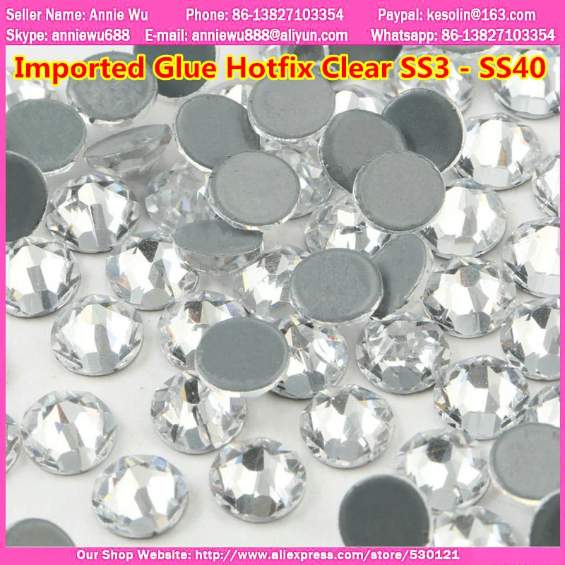 

ss16 ss20 Imported Glue Hot fix Rhinestones Clear Crystal Strass Hotfix steentjes Clothes Non Hot Fix Nails Stones And Crystals