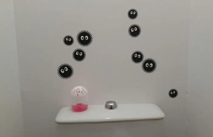 Милые Виниловые Настенные аниме наклейки-Ghibli Totoro-soot sprites настенные художественные наклейки для аппликаций аниме украшения