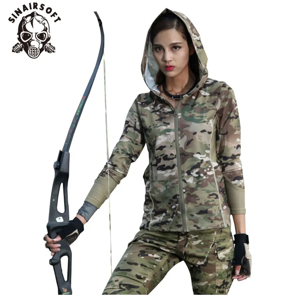SINAIRSOFT женский камуфляж с длинным рукавом и капюшоном военный тактический
