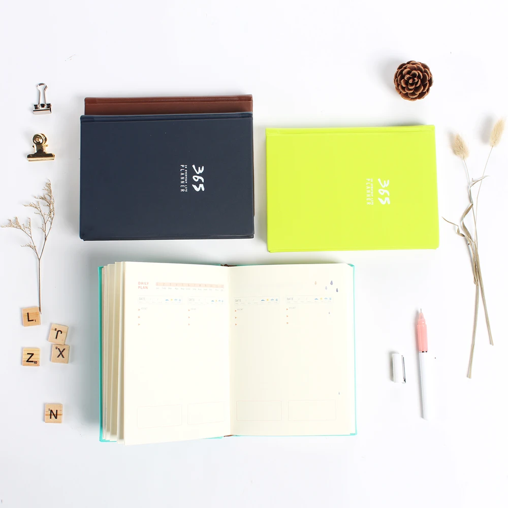 2017 милый мультяшный планер на 365 дней ярких цветов в твердом переплете для