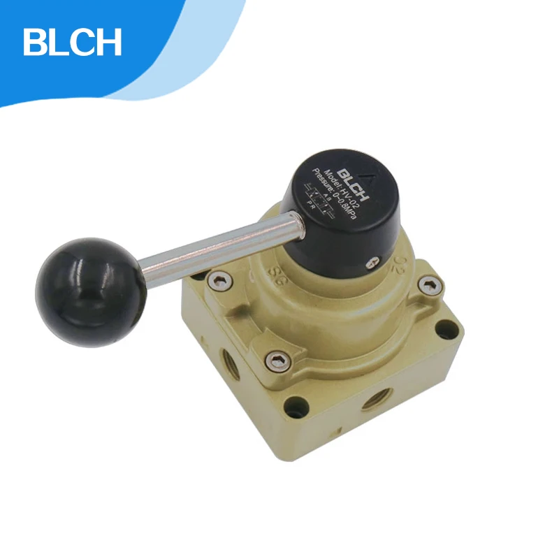 BLCH Manual Valve Cylinder Switch Spanner Directional HV 4-WAY ROTARY VALVE 1/4&quot 3/8 1/2&quot BSPT Pneumatic Hand Lever Valves |
