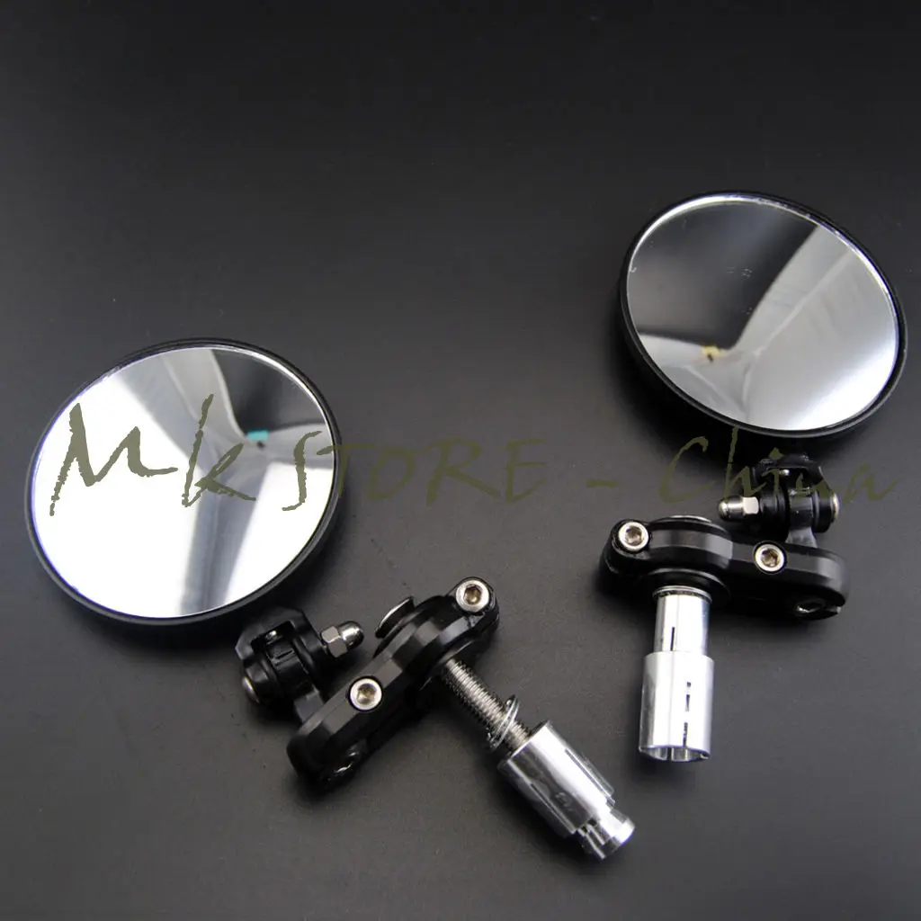 Мотоциклетные зеркала заднего вида с круглой черной ручкой 3 дюйма и рукояткой CAFE