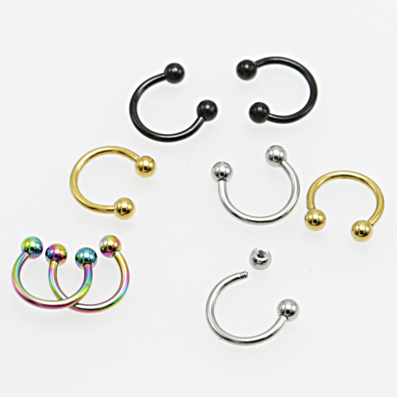 Кольцо гвоздик для носа из нержавеющей стали 8 мм 1 пара|body piercing jewelry|piercing jewelryfake nose