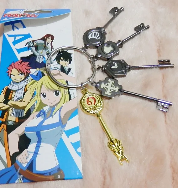 Брелок для ключей косплея Люси из аниме Фея хвост золотой брелок со шкалой и