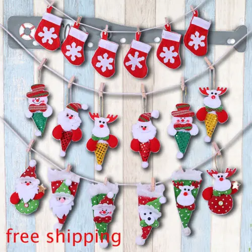 

Merry Christmas Santa Claus Xmas Tree Hanging Decor Home Garden Decor Kid Gift