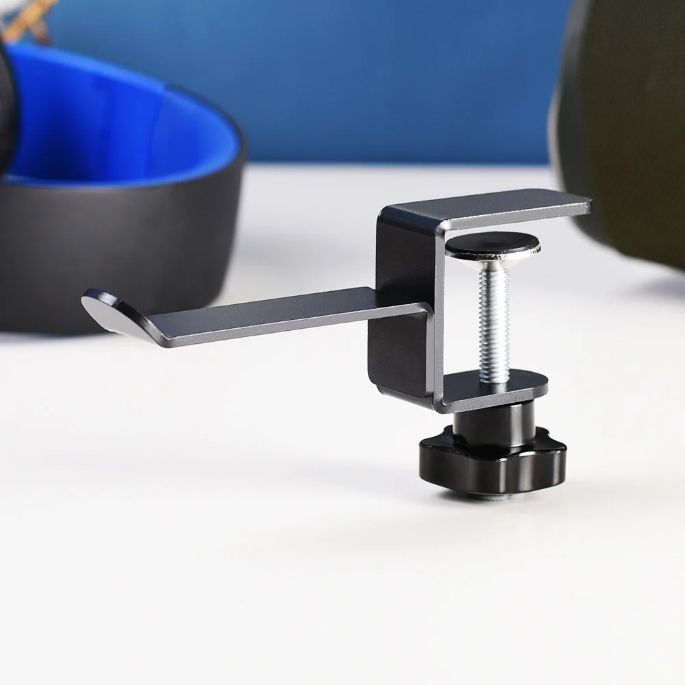 

Universal Aluminium Alloy Headphone Holder Headset Bracket Hanger Metal Clamp Hook Headphone Stand Desktop Mount