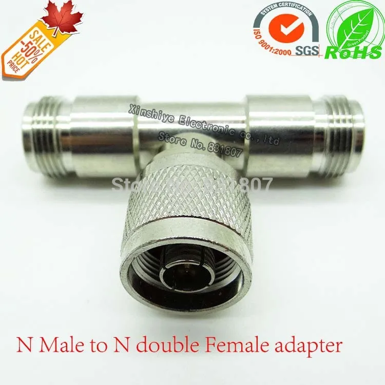 Радиочастотный коаксиальный соединитель n Тип адаптера штекер на 2 гнездо