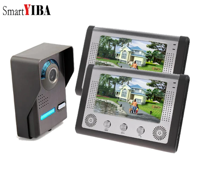 801FA12 SmartYIBA 7 дюймов интеркомы для личных домов 1000TVL ИК камера проводной видео телефон двери непромокаемая панель видео Entryphone дверной Звонок - Цвет: 801FA12