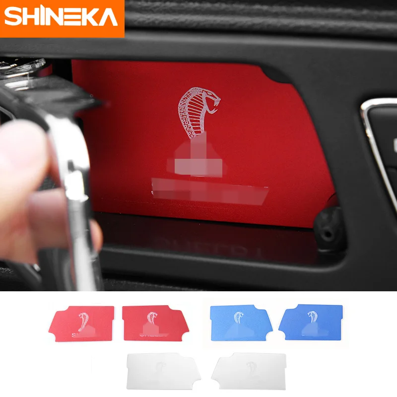 SHINEKA Alluminium сплав межкомнатные дверные ручки Крышка чаши отделка 2 шт. пони Шелби наклейка для Ford Mustang+ стайлинга автомобилей