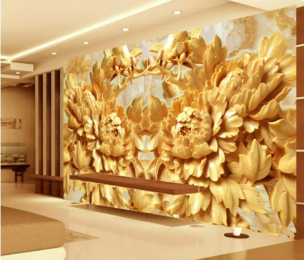 Трехмерные декоративные пионы фон для гостиной 3d цветочные обои ландшафтные