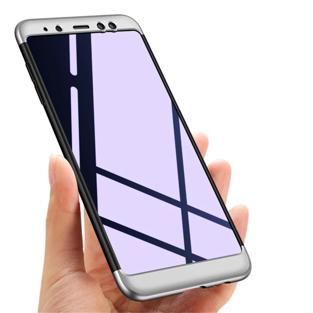 GKK 360 градусов Полная защита чехол для Samsung A6 Plus 2018 ударопрочный жесткий из