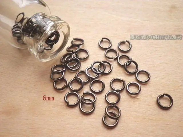 

1000PCS 6MM Vintage Black/Gunmetal Metal Jump Rings Split Ring Jewelry Fittings Accessory
