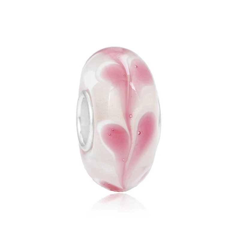 Новые европейские Красочные стеклянные бусины с лампасами, муранские аолли, очаровательные бусины, подходят Пандоре для девочек, DIY Браслеты и браслеты - Цвет: YW19117
