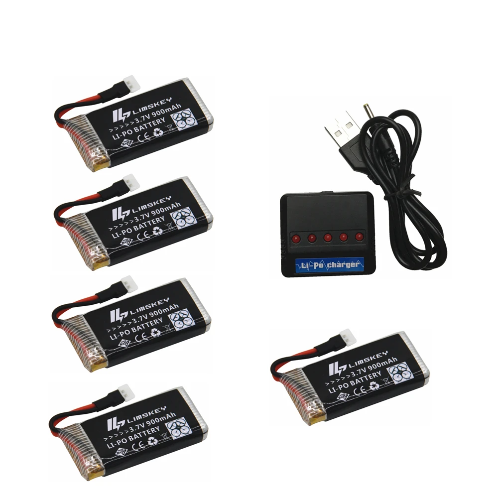 Limskey 900 мАч 3 7 В LiPo аккумулятор + USB зарядное устройство для SYMA X5C X5 X5SW MJX X708 W RC Drone
