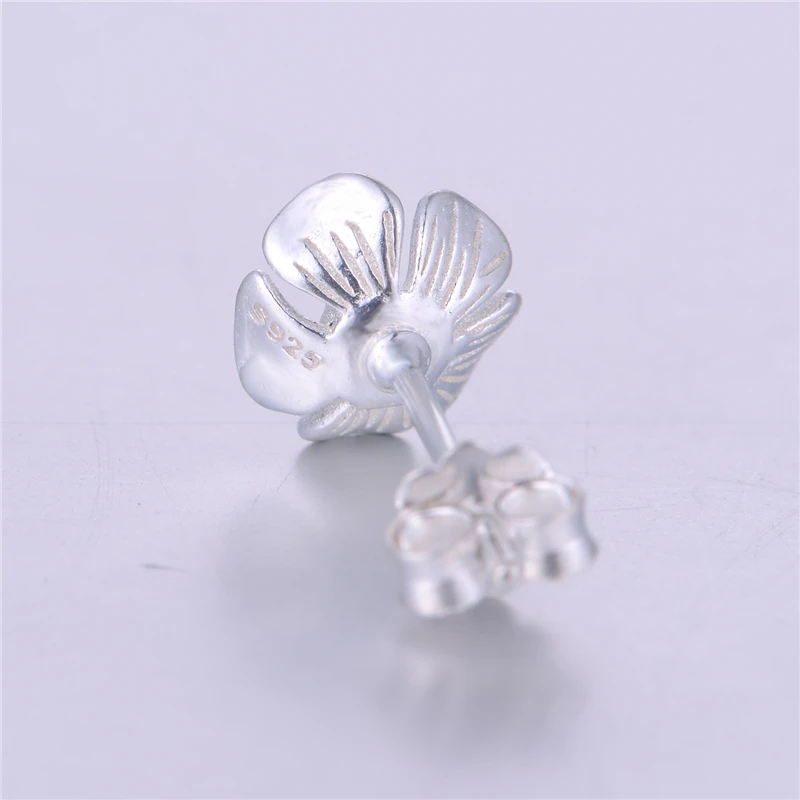 Сегодняшняя недорогие 925 Стерлинговое Серебро бижутерия цветок серьги гвоздики