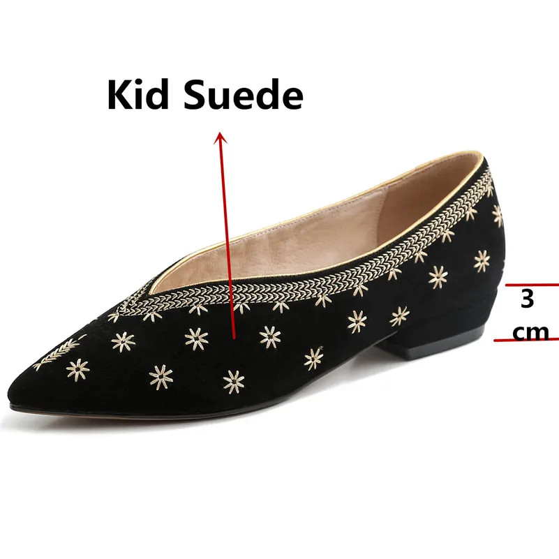 Женские замшевые туфли FEDONAS с острым носком и вышивкой на весну-лето 2019 | Обувь