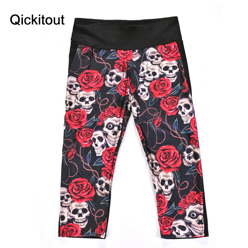 Модные сексуальные женские брюки с 7 точками леггинсы черные большие красные