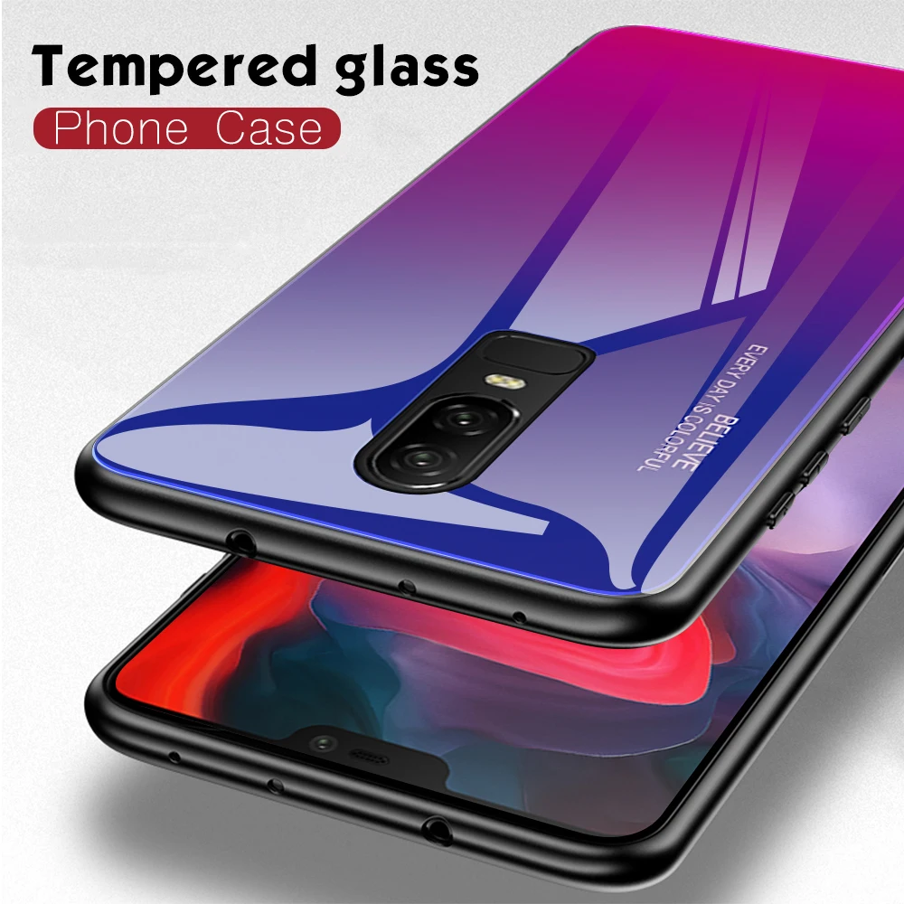 Чехол для телефона Oneplus 6 T чехол с градиентом из закаленного стекла Oneplus6 Oneplus6T Capa