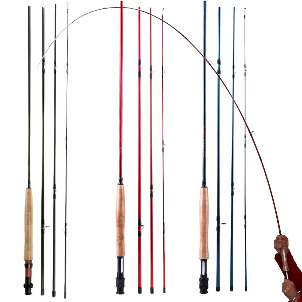 

Sougayilang Fly Fishing Rod High Performance 4 piece Fast Action Carbon Fiber Fly Fishing Rod Pole for Freshwater Fishing