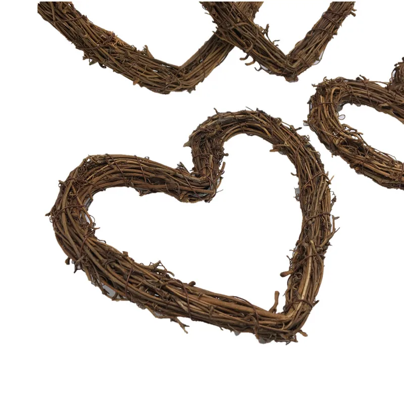 1 шт. поделки из ротанга в форме сердца натуральный высушенный виноград венок