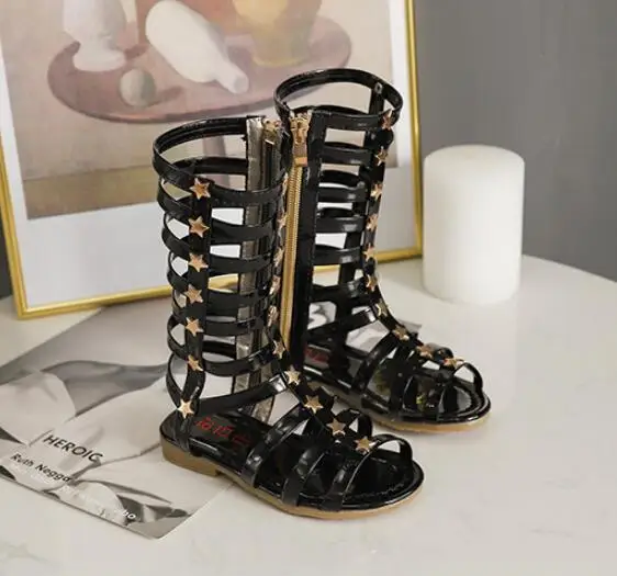 Новинка лета 2019 детские сандалии Корейская обувь для девочек с высоким и длинным