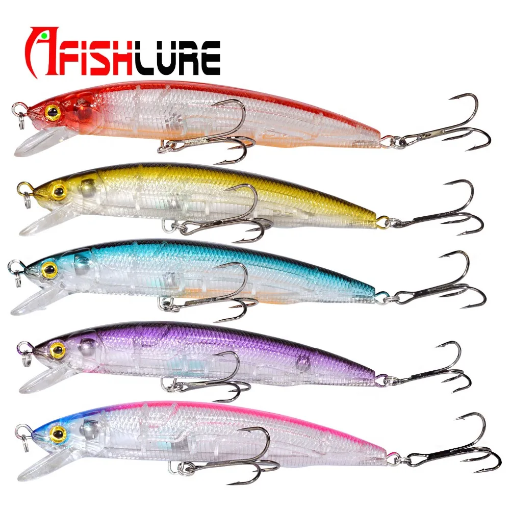 Afishlure пластиковый жесткий Minnow 123 мм 16 г шар внутри 3D воблер с глазами