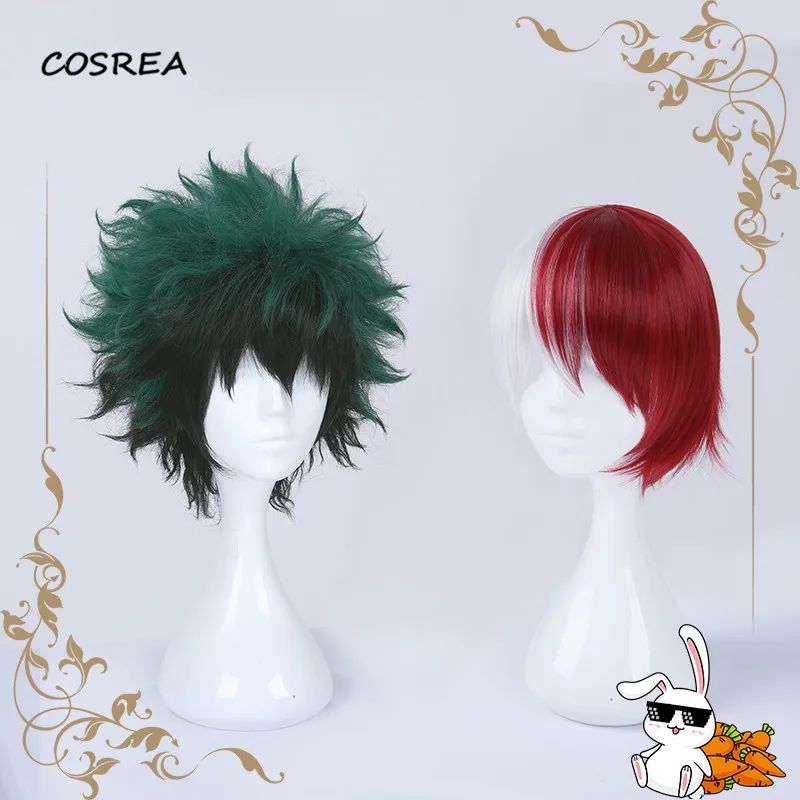 

Anime Boku no Hero Academia My Hero Academia Midoriya Izuku Todoroki Shoto Cosplay Wig red or blue Resistant Synthetic Hair