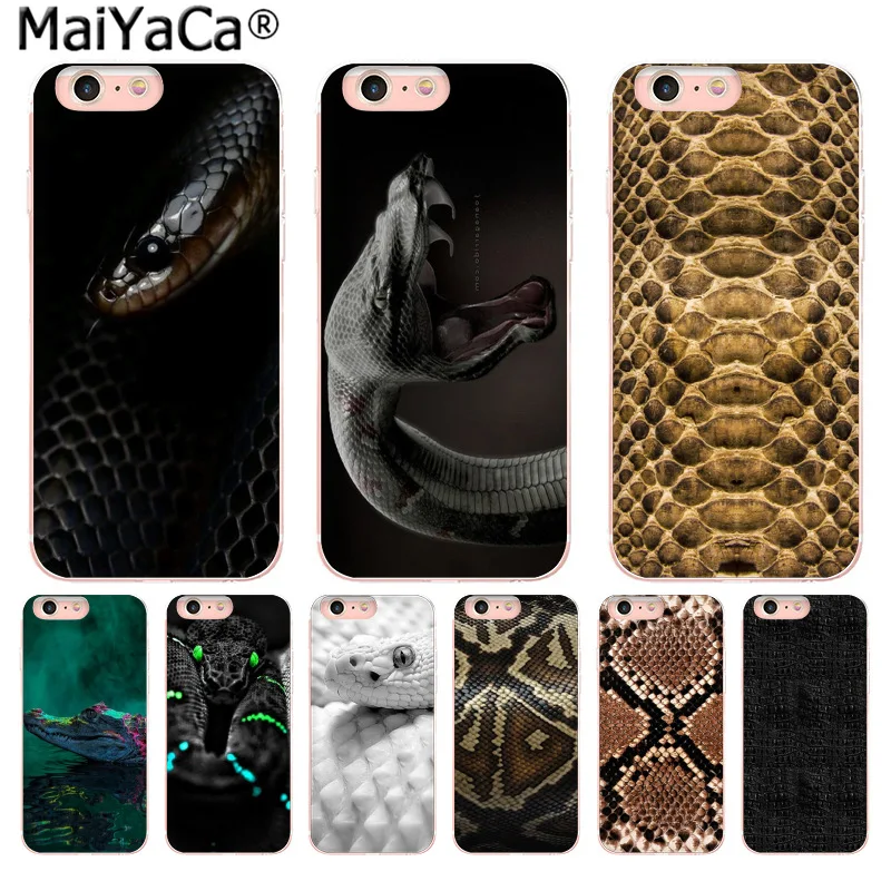 Чехол для телефона MaiYaCa с животным змеиным или крокодиловым узором iphone SE 2020 11 pro 8 7