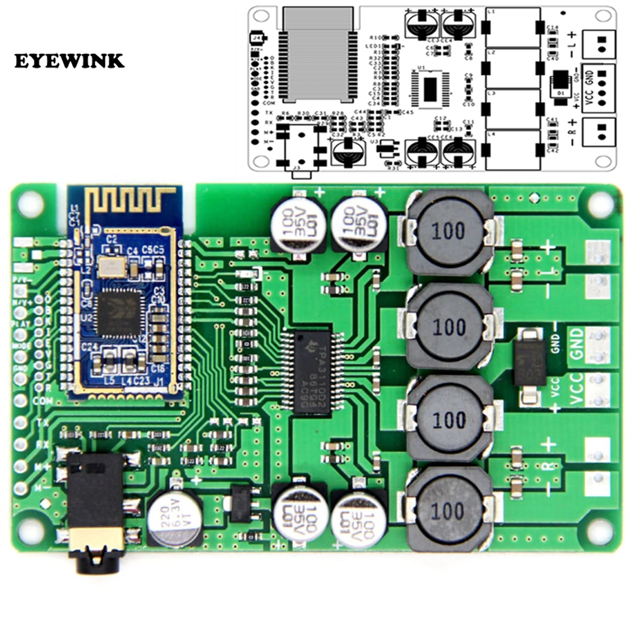 Плата усилителя мощности Bluetooth 5 0 2x1 Вт/10 Вт поддержка аудиовхода AUX