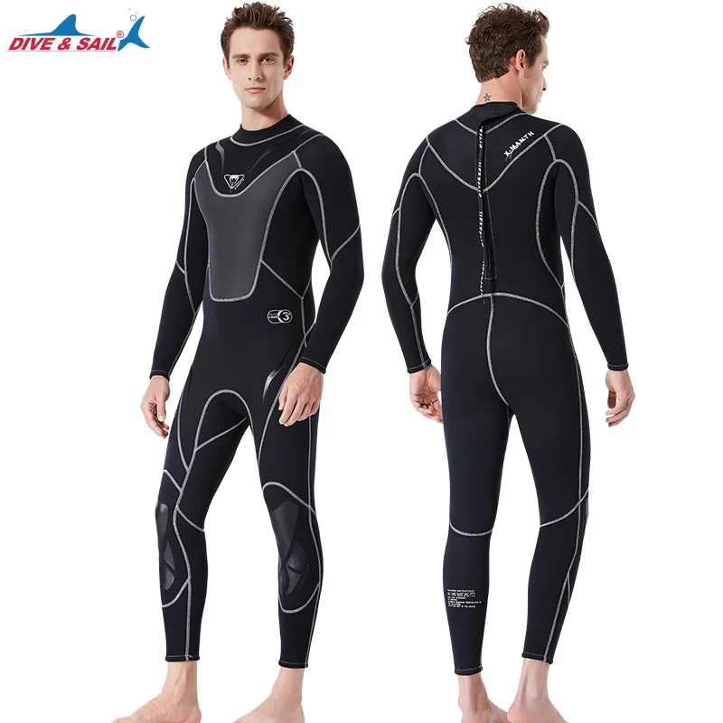 Lycar Full-body Men 3mm Neoprene Wetsuit Surfing Swimming Diving Suit Triathlon Wet for Cold Water Scuba Snorkeling | Спорт и