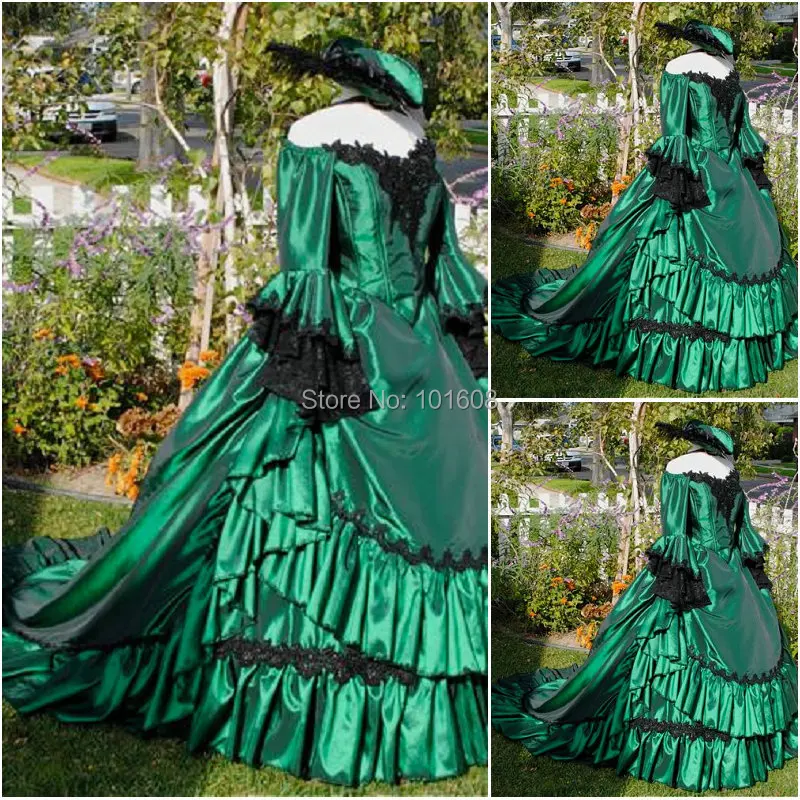 

2015 new Victorian Corset Gothic/Civil War Southern Belle Ball Gown Dress Halloween dresses US 4-16 S-028
