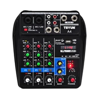 a4 sound mixing console bluetooth usb record computer playback 48v phantom power delay repaeat effect 4 channels usb audio mixer