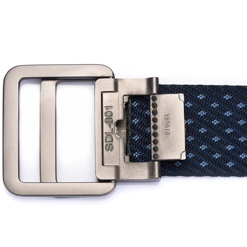 Новинка 2017 года бренд двойной пряжкой холст ремень Для мужчин спорта на открытом