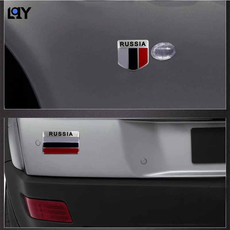 

LQY car sticker 3D aluminum alloy French Russian trunk car head door shape modification decal