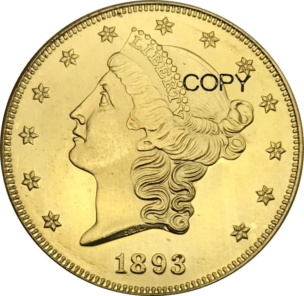 США заявлено 20 долларов Liberty Head Double Eagle с девизом 1893 cc s латунные металлические