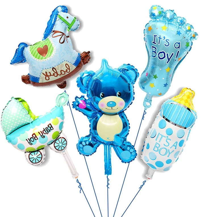 5 шт. Мини милый детский душ фольга Воздушные шары Babyshower мальчик девочка фото стенд реквизит-аксессуары пол раскрывает вечерние фотобумажные наборы