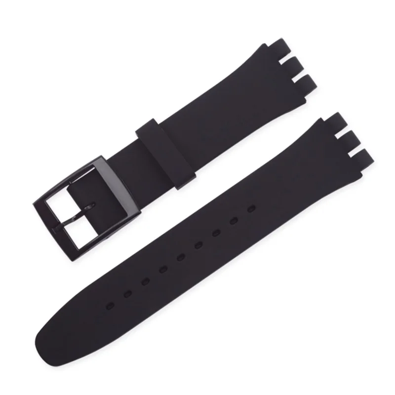 black Ремешок для часов образец ремешка Пряжка для SWATCH силиконовый ремешок для часов 12 мм 16 мм 17 мм 19 мм 20 мм резиновый ремешок аксессуары для часов - Цвет ремешка: black