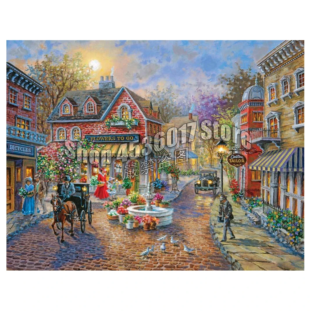 

5D Diy Diamond Painting Cobblestone Village Cross Stitch Embroidery Wall Sticker Diamond Mosaic City Christmas Crafts Rhinestone