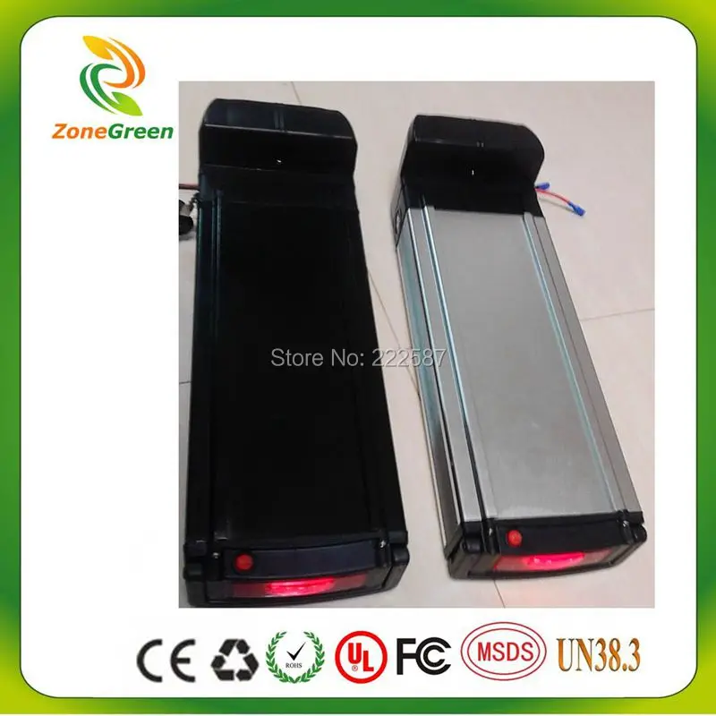 

1 шт./лот 36 в 15 Ач батарея для электровелосипеда литиевая батарея питания задняя стойка батарея алюминиевый корпус с BMS и зарядным устройством