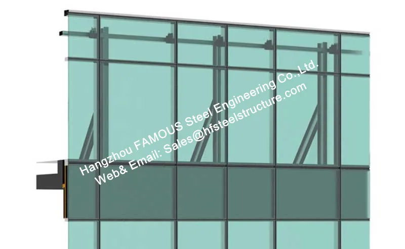Фасадные стены занавески из стекла паука с фиксированным остеклением изогнутый